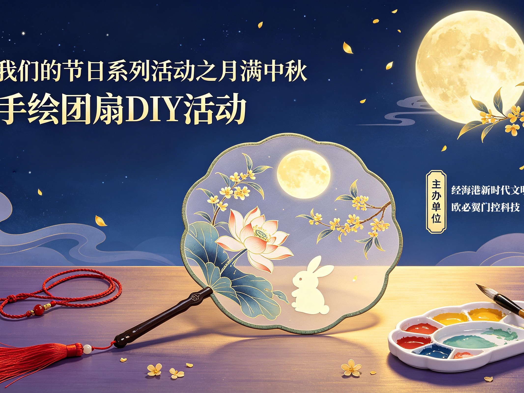 月满中秋，扇遇美好｜手绘团扇DIY活动在OBE科技创新园暖心开启